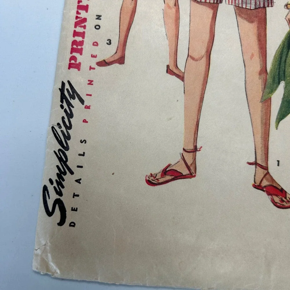 Simplicity‎ Vintage 1950's Pattern #4681 Junior/Misses Blouse/Shorts Size 14